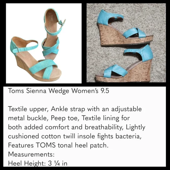 Toms Shoes Toms Sienna Wedge Size 95 Color Is Called Aqua